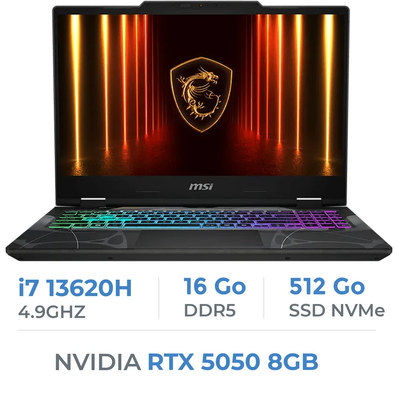 MSI Cyborg 15 B13WEKG-832MA Intel i7-13620H/16GB DDR5/512GB SSD/RTX 5050 8GB/15.6" 144Hz/Win11