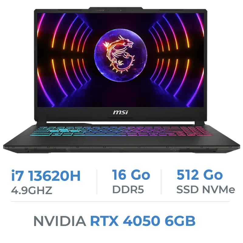 MSI Cyborg 15 A13VE-2226XMA i7-13620H/16GB DDR5/512GB SSD/RTX 4050 6GB/15.6" 144Hz/FreeDos
