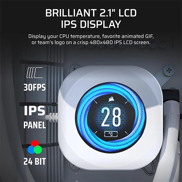 Corsair Nautilus 240 RS LCD (Blanc)