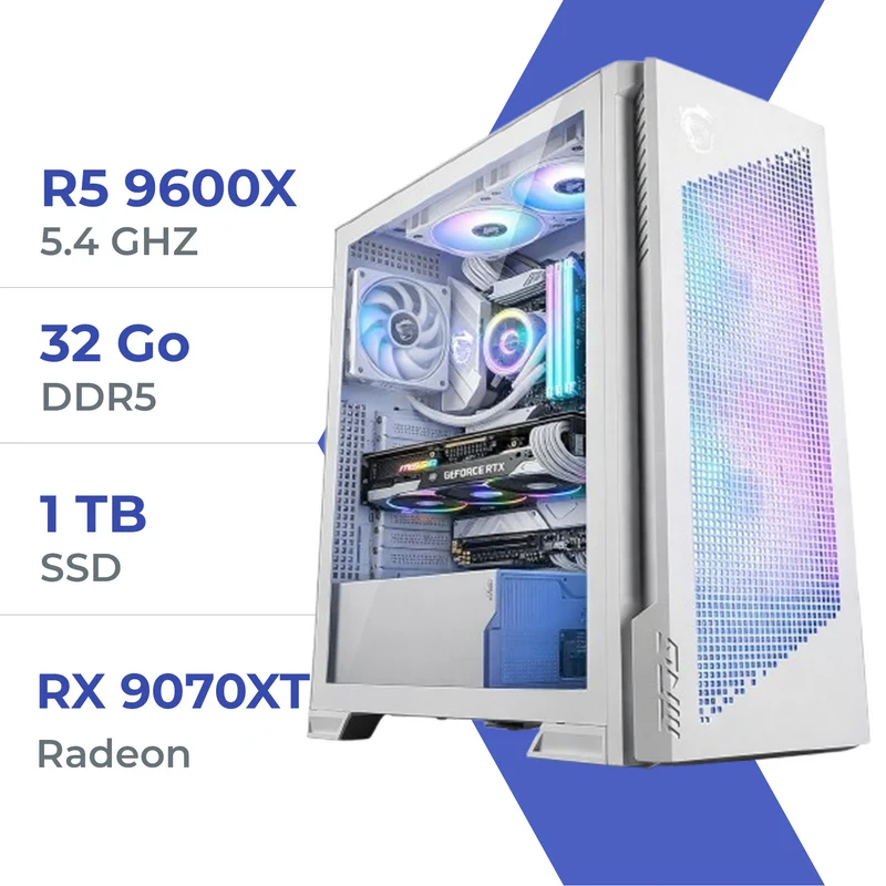 PC Gamer Techspace R5 9600X/1TB SSD/32GB/RX 9070 XT 16GB