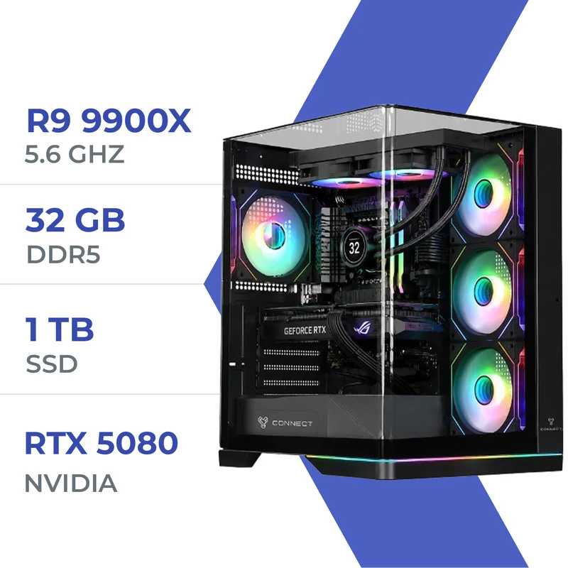 PC Gamer Techspace R9 9900X /1TB SSD/32GB/RTX 5080