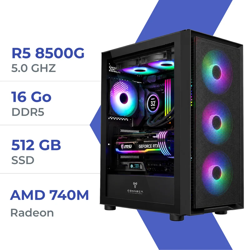 PC Gamer Techspace Ryzen 5 8500G/512 GB SSD/16GB/Radeon 740M