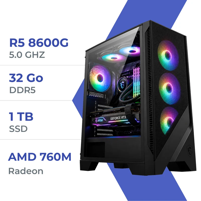 PC Gamer Techspace Ryzen 5 8600G/1 TB SSD/32GB/Radeon 760M
