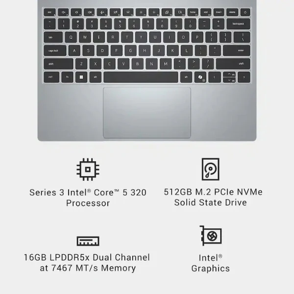 Laptop Dell XPS Touchscreen Intel Core 5 320 (4.6GHz) 16 GB RAM 512 GB SSD 13.4" Intel Graphics Win 11 Home - Sky