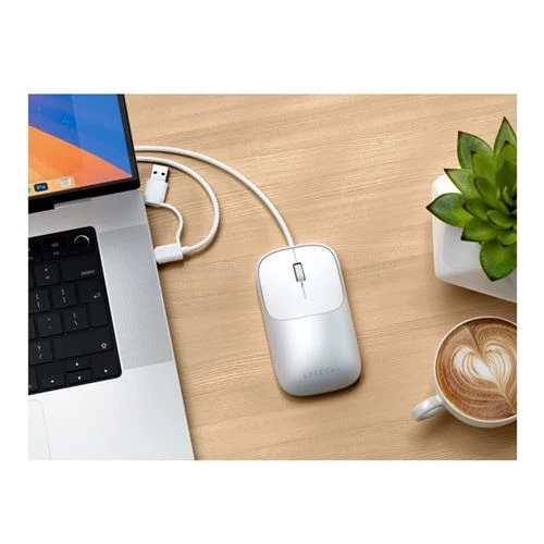 Mouse Satechi Slim LX Cableado USB-C Plateado