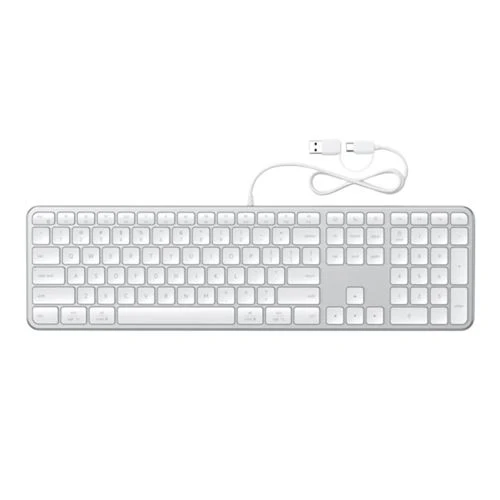 Teclado Satechi Slim LX3 Cableado USB-C Full Size Plateado