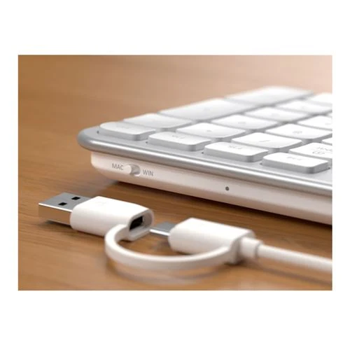 Teclado Satechi Slim LX3 Cableado USB-C Full Size Plateado