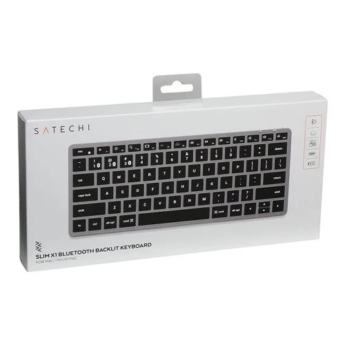 Teclado Satechi Slim X1 Bluetooth Retroiluminado Compacto Gris Espacial