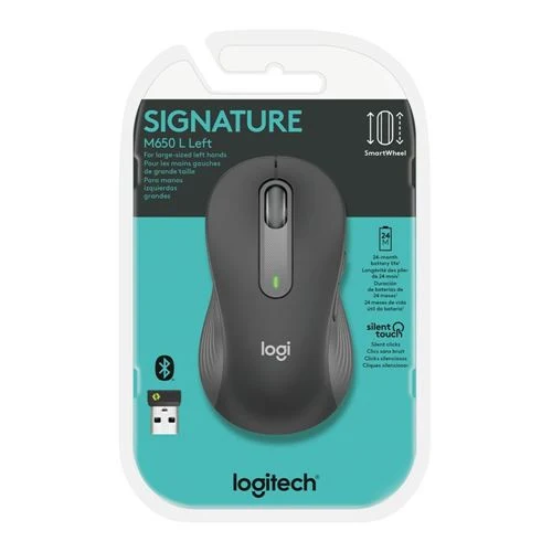 Mouse Logitech Signature M650 L Zurdo Inalámbrico Grafito