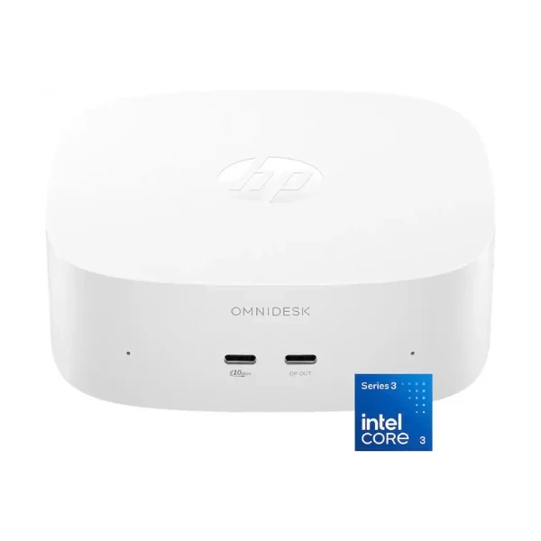Mini PC HP OmniDesk Intel Core 3 304 (4.3 GHz) - 8 GB DDR5 - 128 GB UFS - Intel Graphics - 100 W - Win 11 Home - Cashmere White