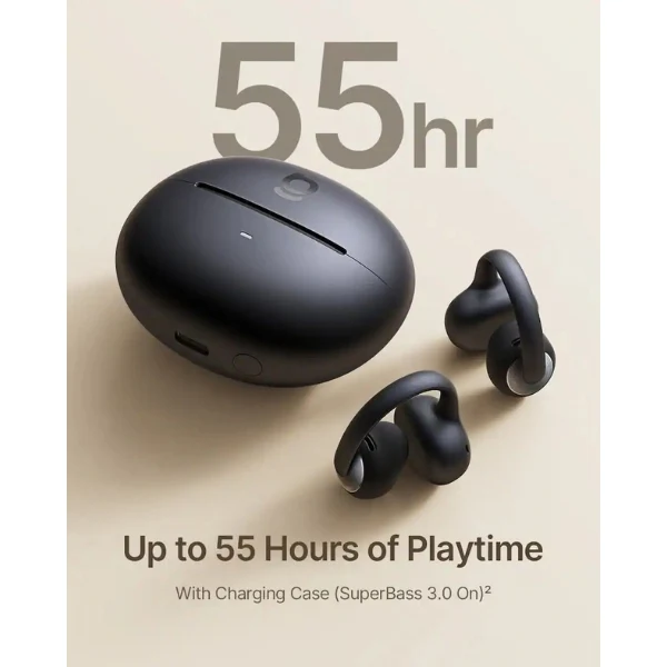 Audífonos Baseus Bowie MC2 True Wireless Bluetooth 6.0 Open-Ear Clip-On con LDAC Hi-Res e IP67 - Negro