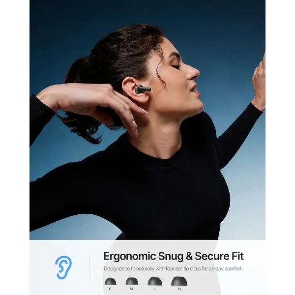 Audífonos Baseus Bass EP10 Ultra True Wireless Bluetooth 6.0 con ANC Adaptativa -55 dB y LDAC Hi-Res - Negro