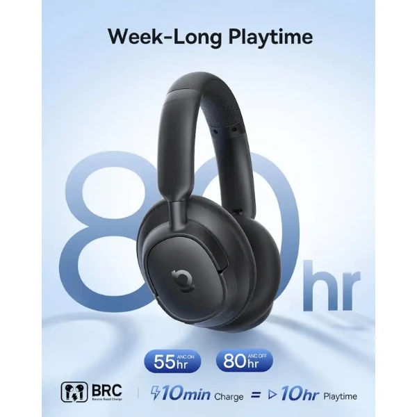 Audífonos Baseus Bass BH1 NC Inalámbricos Bluetooth 6.0 con ANC -45 dB y LDAC Hi-Res - Negro