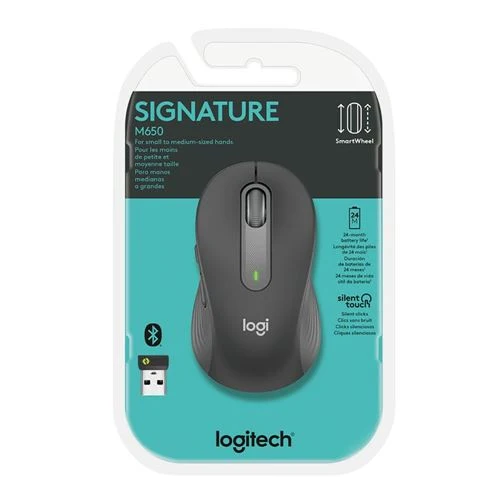 Mouse Logitech Signature M650 Inalámbrico Grafito