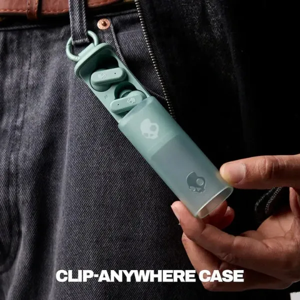 Audífonos Skullcandy Dime Evo True Wireless Bluetooth con Estuche Clip y 36 Horas de Batería - Verde Salvia