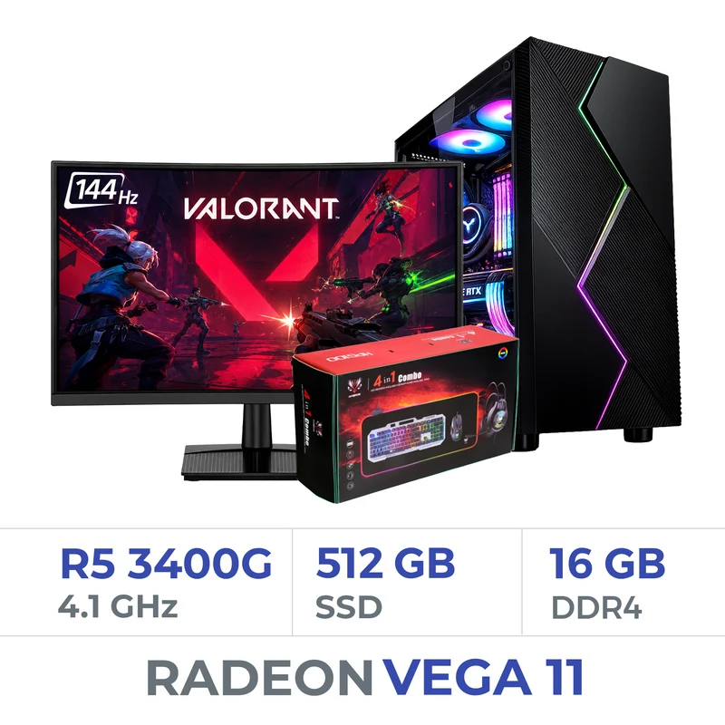 Setup Complet Techspace Ryzen 5 3400G/512 GB SSD/16GB/Radeon Vega11