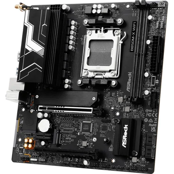 Tarjeta Madre ASRock B850M-X WiFi R2.0 - mATX - Socket AM5 - DDR5 - WiFi 6E - HDMI/DP - Negro