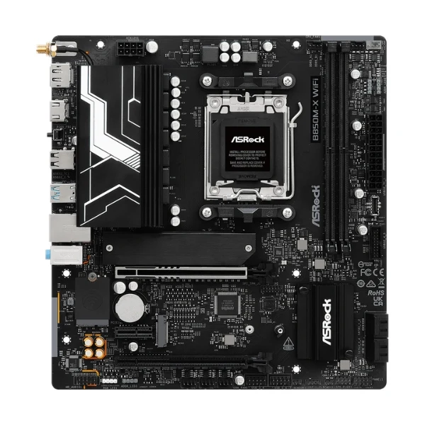 Tarjeta Madre ASRock B850M-X WiFi R2.0 - mATX - Socket AM5 - DDR5 - WiFi 6E - HDMI/DP - Negro