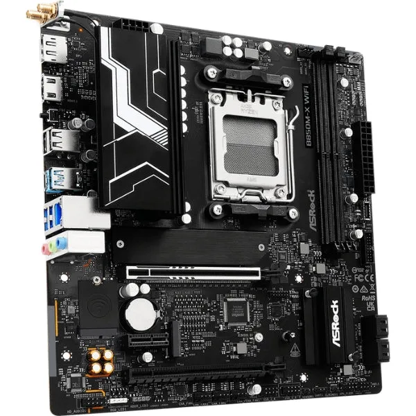 Tarjeta Madre ASRock B850M-X WiFi R2.0 - mATX - Socket AM5 - DDR5 - WiFi 6E - HDMI/DP - Negro