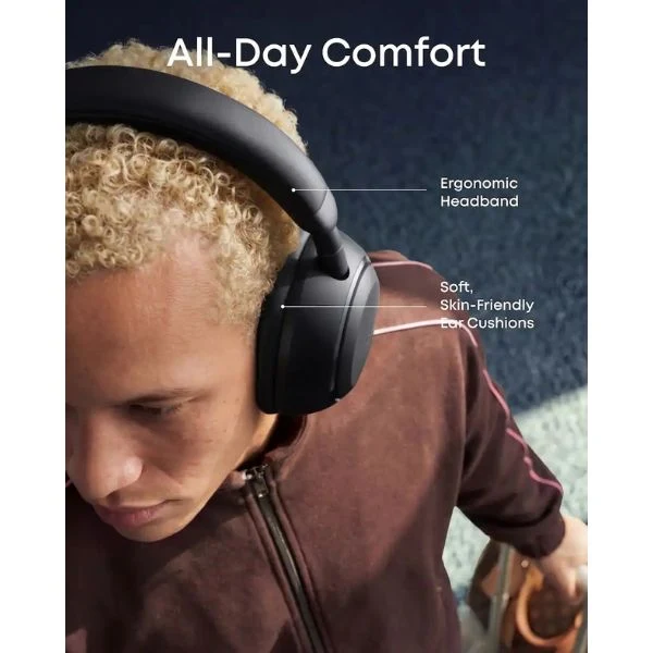 Audífonos Anker Soundcore Space 2 Inalámbricos Bluetooth con Cancelación Adaptativa de Ruido y 70 Horas de Batería - Negro