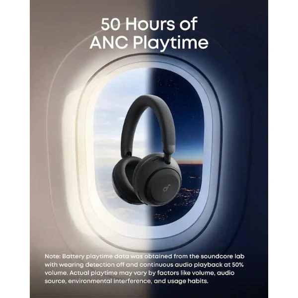 Audífonos Anker Soundcore Space 2 Inalámbricos Bluetooth con Cancelación Adaptativa de Ruido y 70 Horas de Batería - Negro