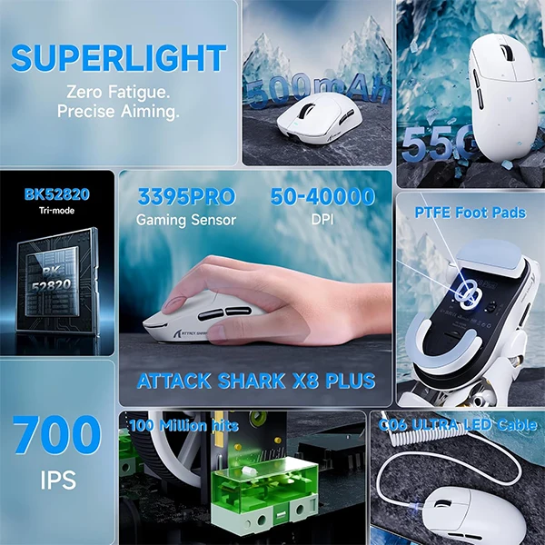 ATTACK SHARK X8PLUS (White)