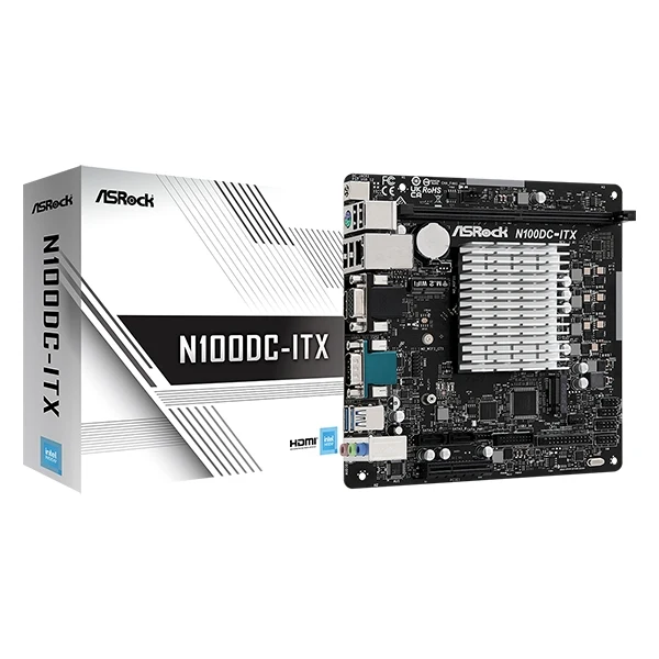 Tarjeta Madre ASRock N100DC-ITX - Mini ITX - Intel N100 Quad Core - DDR4 - M.2 - HDMI - D-Sub