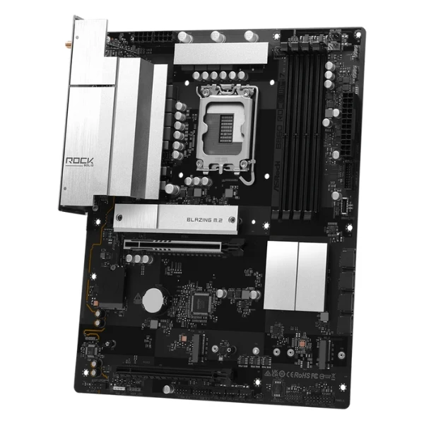 Tarjeta Madre ASRock B860 Rock WiFi - ATX - Socket LGA1851 - DDR5 - PCIe 5.0 - 3x M.2 - WiFi 7 - HDMI