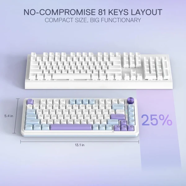 Redragon UCAL MAX K673 PRO 75% Wireless RGB (Moonrise Violet)