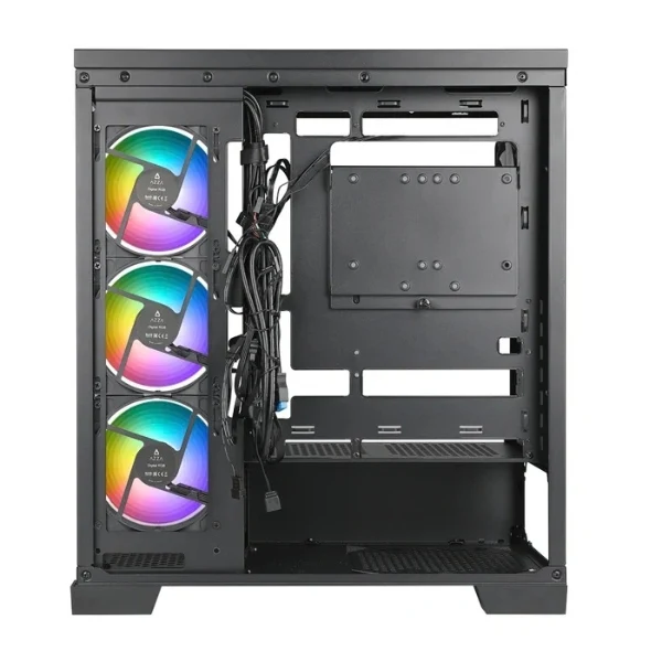 Case GAMDIAS Gaming AURA GC7 ARGB Mid Tower - 3 Ventiladores ARGB - Vidrio Templado - Fuente 550W - Negro