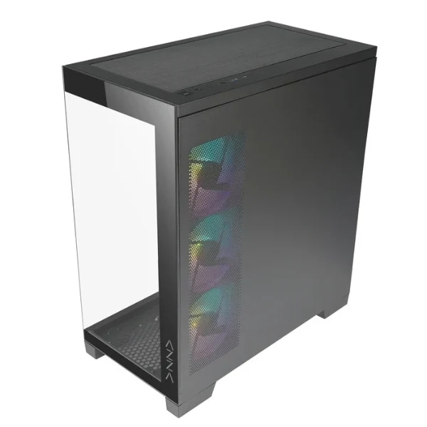 Case GAMDIAS Gaming AURA GC7 ARGB Mid Tower - 3 Ventiladores ARGB - Vidrio Templado - Fuente 550W - Negro