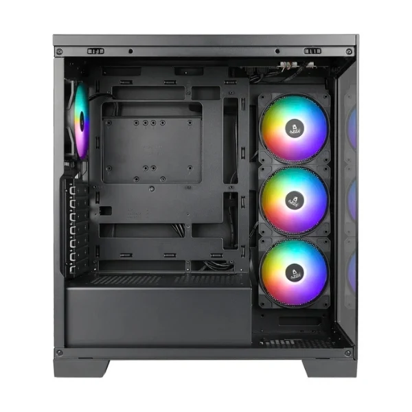 Case GAMDIAS Gaming AURA GC7 ARGB Mid Tower - 3 Ventiladores ARGB - Vidrio Templado - Fuente 550W - Negro