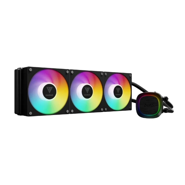 Enfriador Líquido Gamdias AURA GL360 V2 ARGB - 360 mm - TDP 250W - LGA1700 - AM5 - RGB - Negro