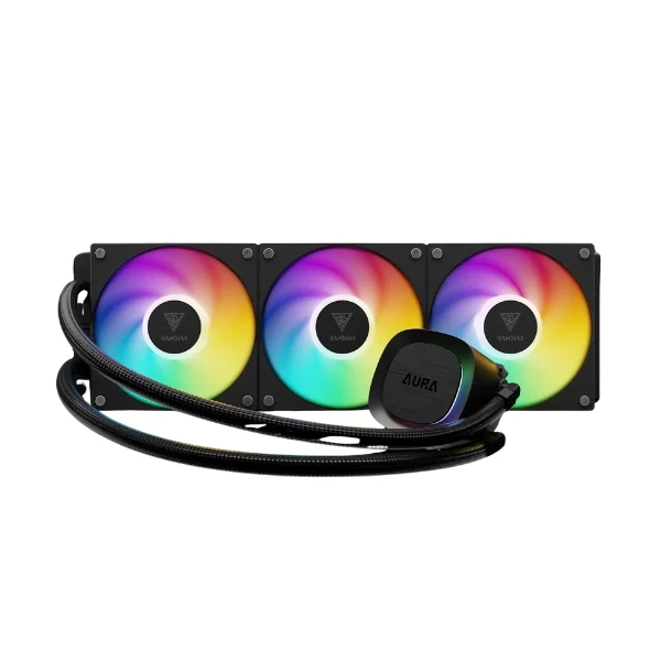 Enfriador Líquido Gamdias AURA GL360 V2 ARGB - 360 mm - TDP 250W - LGA1700 - AM5 - RGB - Negro