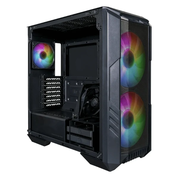 Case Cooler Master Gaming HAF500 Mid Tower - USB 3.2 Tipo C - 2xFan 200mm ARGB + 2xFan 120mm ARGB - Frontal Malla - Negro