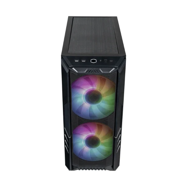 Case Cooler Master Gaming HAF500 Mid Tower - USB 3.2 Tipo C - 2xFan 200mm ARGB + 2xFan 120mm ARGB - Frontal Malla - Negro
