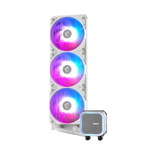 Enfriador Líquido MSI MAG CORELIQUID A13 360 ARGB - LCD 2.1" - 300W TDP - Intel LGA1700/LGA1851 - AMD AM4/AM5 - Blanco