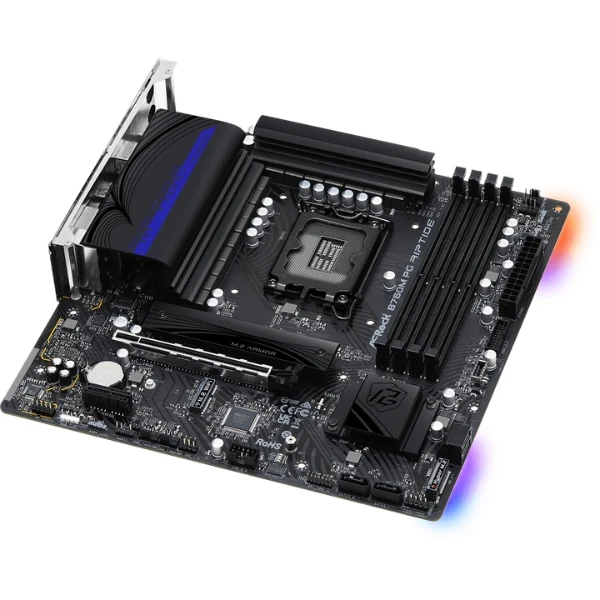 Tarjeta Madre ASRock B760M PG Riptide WiFi - mATX - Socket LGA1700 - DDR5 7200+ - PCIe 4.0 - 2x M.2 - WiFi 6E