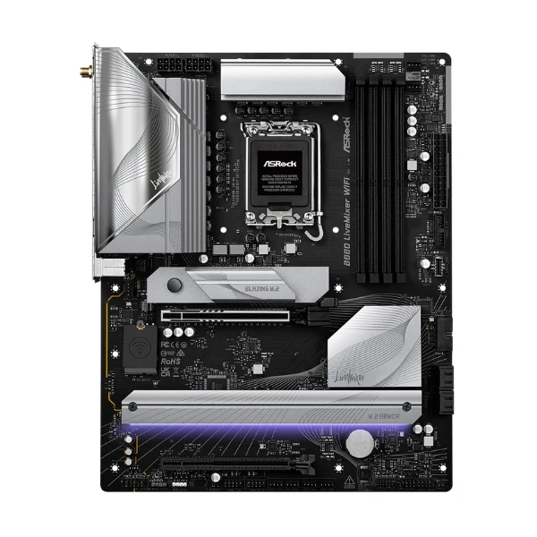 Tarjeta Madre ASRock B860 LiveMixer WiFi - ATX - Socket LGA1851 - DDR5 8666+ - PCIe 5.0 - 3x M.2 - Thunderbolt 4 - WiFi 6E