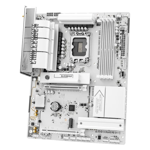 Tarjeta Madre ASRock B860 Challenger WiFi - ATX - Socket LGA1851 - DDR5 8666+ - PCIe 5.0 - 3x M.2 - WiFi 7 - Blanco