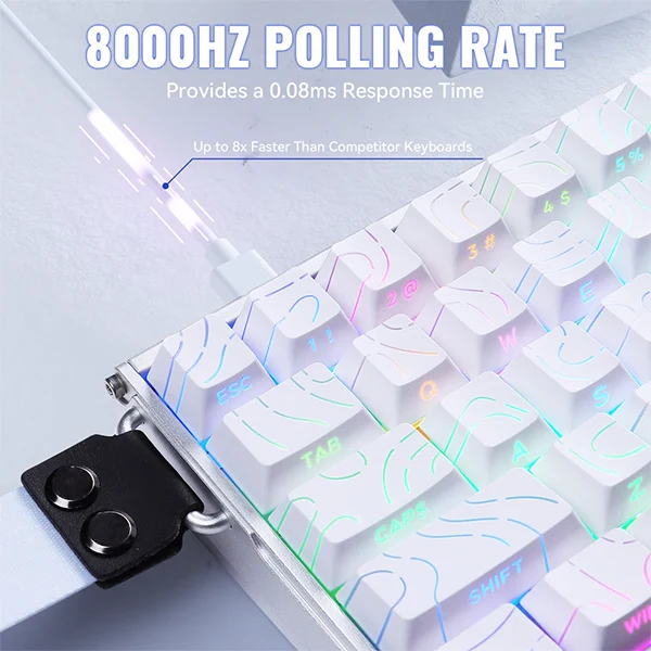ATTACK SHARK X68MAX HE Magnetic Switch (White Contours)