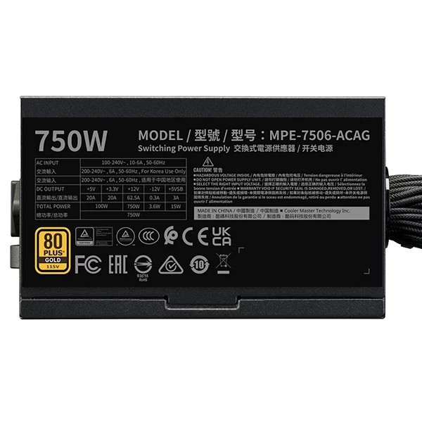 Cooler Master MWE Gold 750 V3 ATX 3.1 80PLUS GOLD 750W