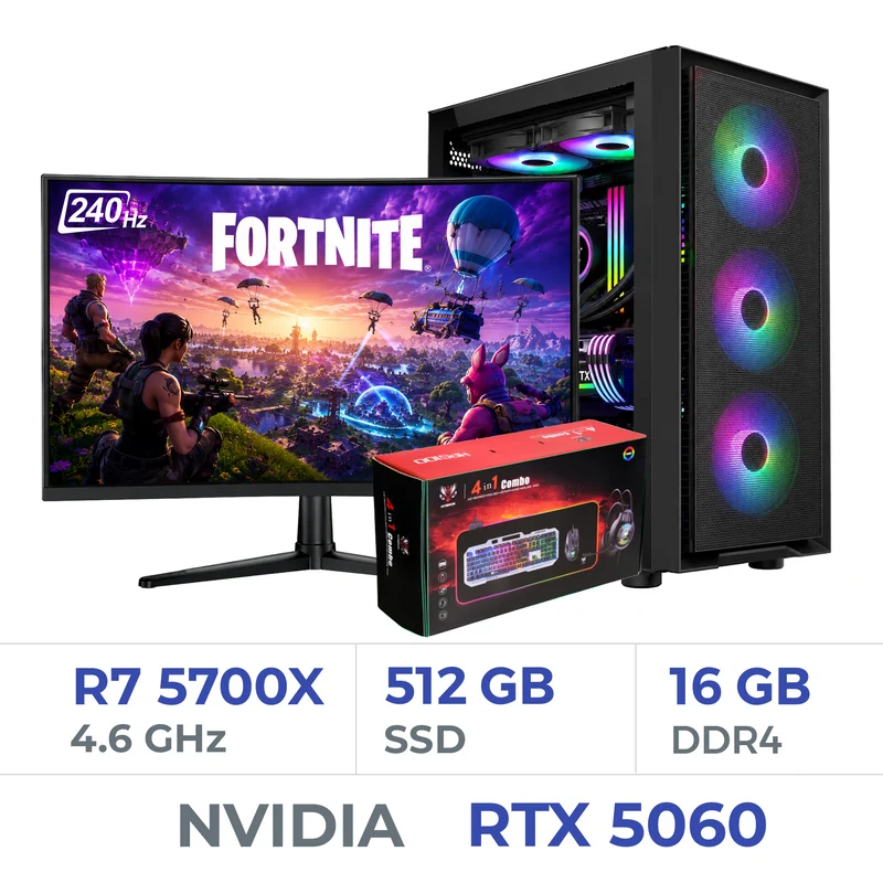Setup Complet Techspace Ryzen 7 5700X/512 GB SSD/16GB/RTX 5060 8G