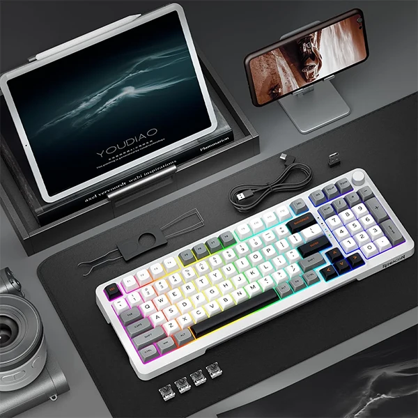 Redragon K688 Pro Wireless (White/Gray/Black)