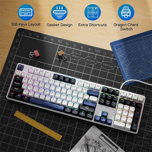 Redragon K689 Wired Mechanical Keyboard (Cerulean Polar)