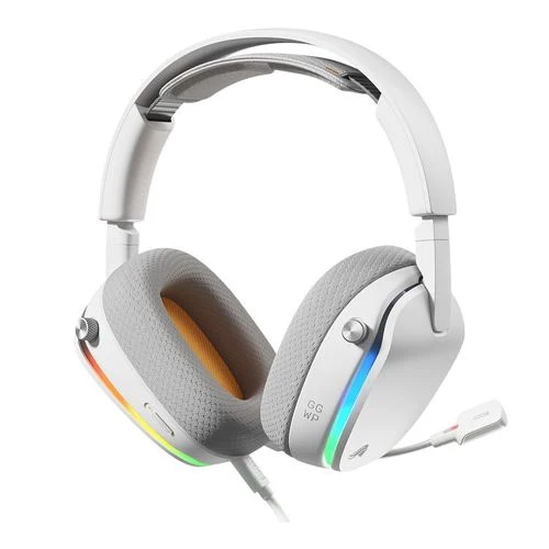 Audífonos Glorious GHS Eternal RGB Cableado Gaming Blanco
