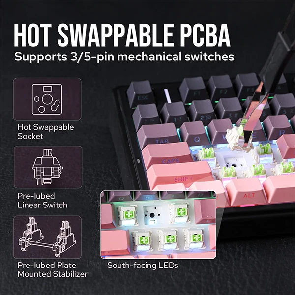 AULA F75 Gradient Pink (Reaper Switch)