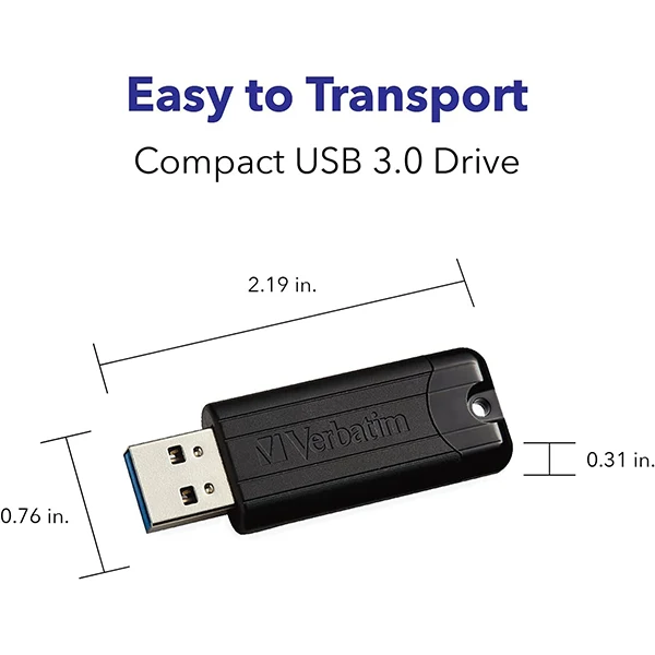 Verbatim Clé USB PinStripe 3.0 de 128GB Noire
