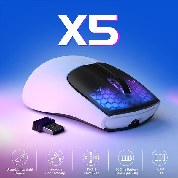 ATTACK SHARK X5 (White&Black)