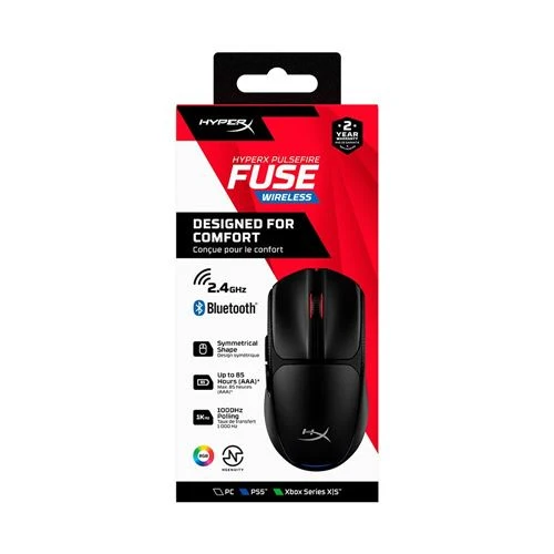 Mouse HyperX Pulsefire Fuse Inalámbrico Gaming Negro